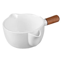 Жировой сепаратор керамическое масло суп сепаратор деревянный анти-ожоги ручка дома кухонные инструменты легко отделить жир, сок
