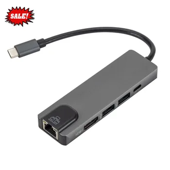 

Type-c Docking Station Type-c To Hdmi Type-c Hub + Network Card TYPE-C To Gigabit Network Card HD Wholesale Dropshipping CSV