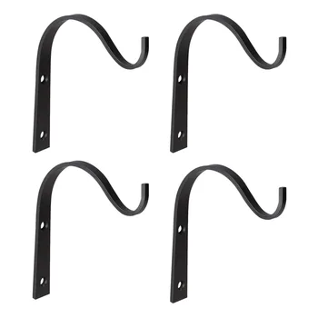 

4pcs Lamps Lantern Flower Pot Wrought Iron Plant Hanger Hanging Basket Garden Patio Home Wall Mounted Hooks