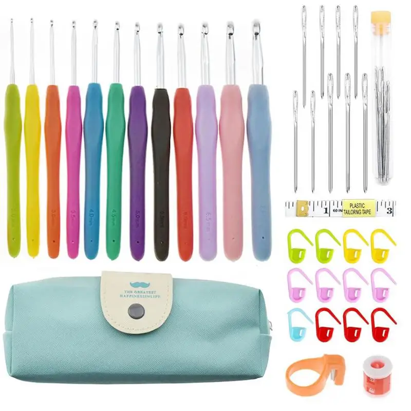

Portable Practical Sewing Needles Aluminium Crochet Hooks Needles Knit Weave Craft Yarn Sewing Tool Scarf with Sweater