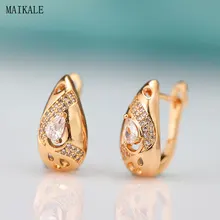 MAIKALE изысканные серьги с цирконием кубической огранки для женщин в виде капли, циркониевое CZ Золото Серебро Клипсы Серьги модные ювелирные изделия