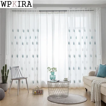 

Luxury Embroidered Lavender Leaf Flower Tulle Blue Curtains For Living Room Embroidery Curtains Grey Sheer S009&40