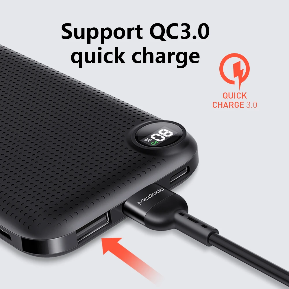Mcdodo power Bank 10000 мАч usb type C PD 18 Вт Быстрая зарядка для iPhone Xiaomi светодиодный дисплей QC 3,0 повербанк портативное зарядное устройство