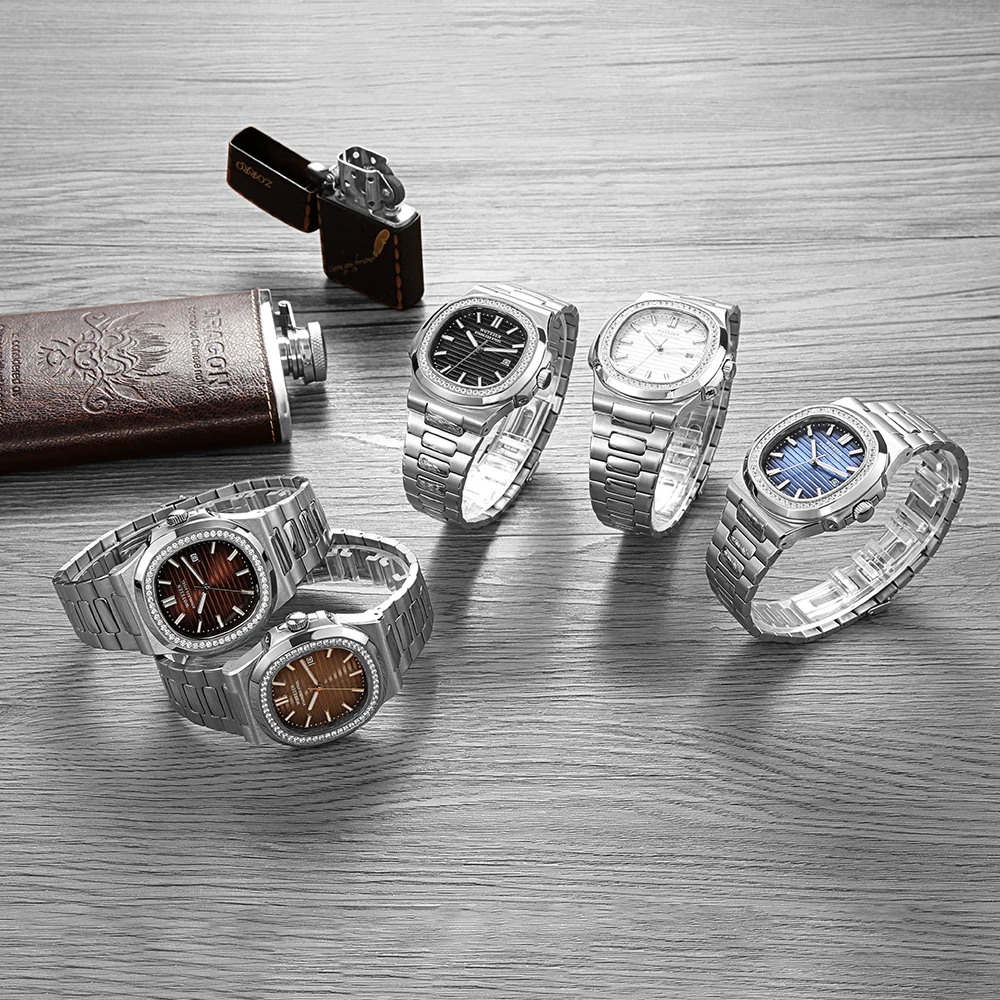 Часы Patek мужские водонепроницаемые из нержавеющей стали брендовые Роскошные