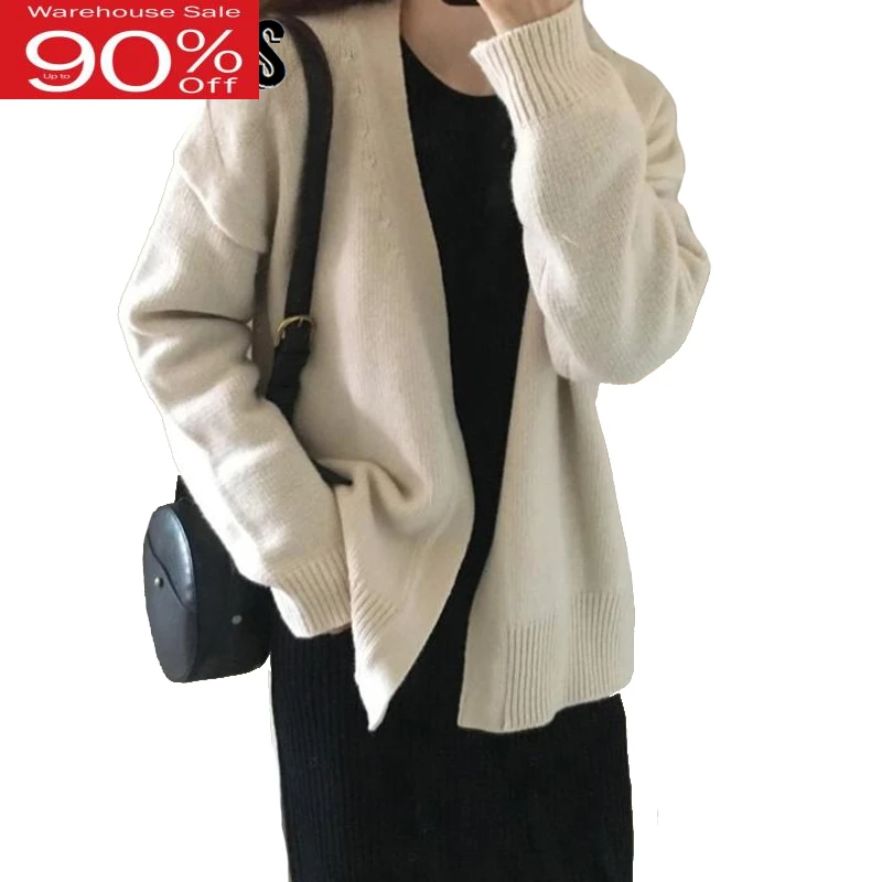 Cozy Knitted Woman with Belt Loose Oversize Cardigan Sweater 2020 Autumn Winter Coat |