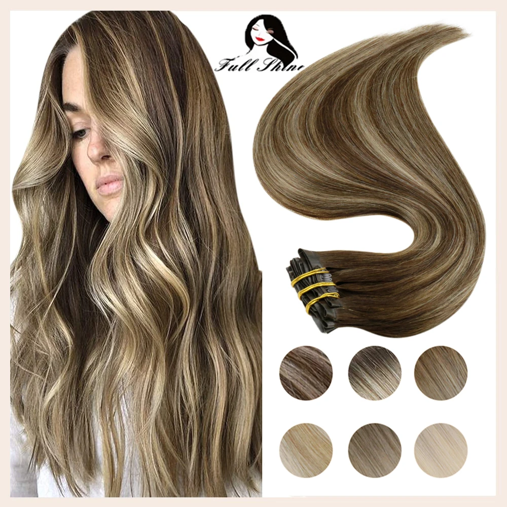 Clip de pelo sin costuras, extensiones de cabello humano Remy, PU, Invisible, Balayage|De cabeza con clip| - AliExpress