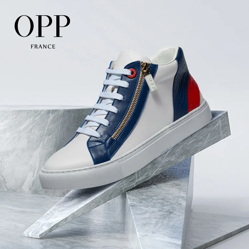 OPP/Мужская обувь разноцветная дышащая кожаная обувь на молнии Повседневная мужская обувь для катания на коньках в стиле хип-хоп ботинки на молнии