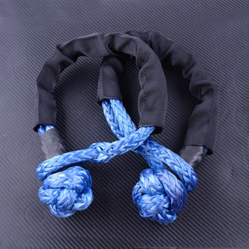 

2pcs 35,000 lbs Blue Nylon Car Flexible Synthetic Soft Shackle Winch Rope Towing Recovery Straps 35000LB 16T