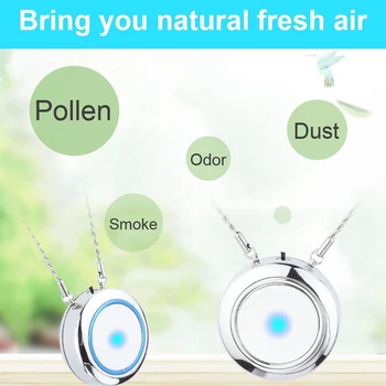 

Wearable Necklace Air Purifier Portable Mini Low Noise Remove Smell Purifier Hogard