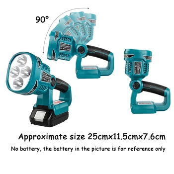 

Pistol/Portable 12W LED Lamp Work Light Flashlight For Makita(NO Battery NO Charger)Lithium Battery with USB port Outdoor Lighti