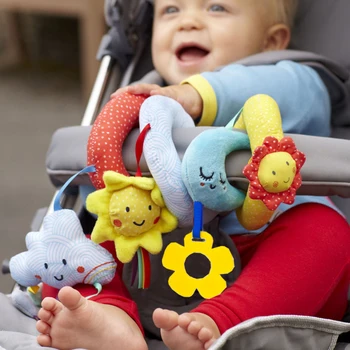 

Infant Crib Toy Moon Star Educational Comfortable Hanging Pendant Wrap Around Stroller Toy Bed Winding Crib Rail Toy New