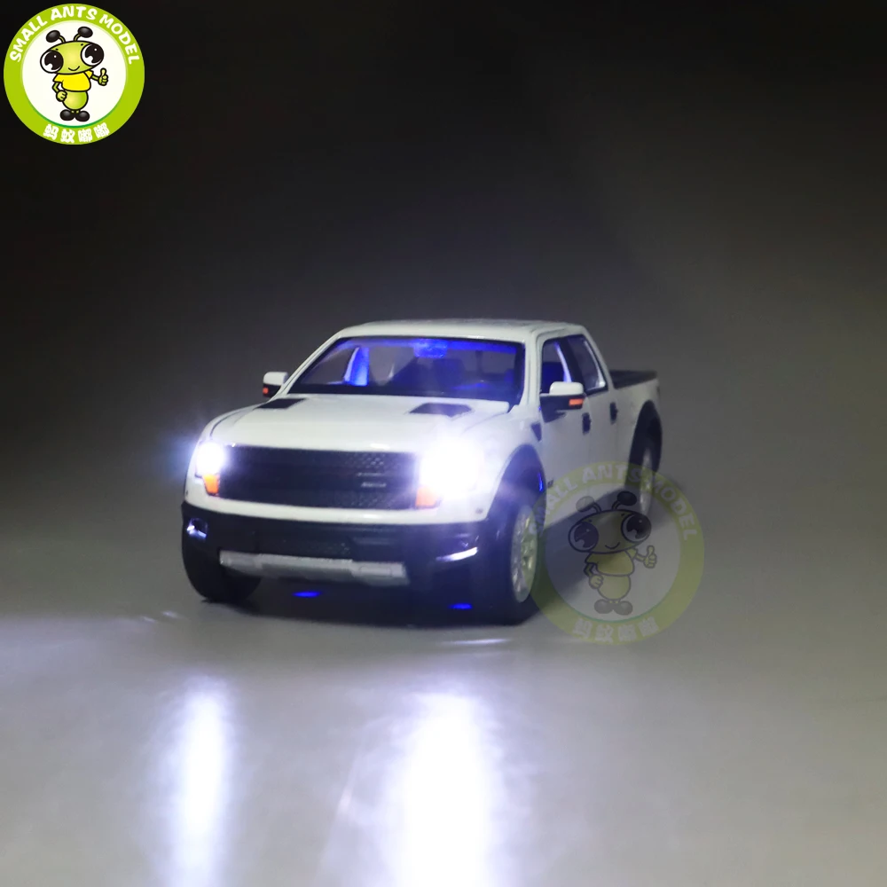 1/34 Ford F150 F-150 Raptor пикап литая модель автомобиля игрушки для детей Детское звуковое освещение Вытяните назад Подарки для мальчиков девочек