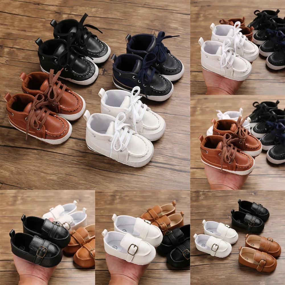3 стиля, модная Милая Детская обувь для новорожденных, кожаная мягкая подошва для детской кроватки, обувь для маленьких мальчиков и девочек 0-18 месяцев