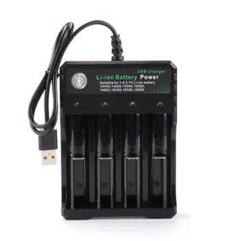 

Battery Charger For 3.7V 18650 Batteries 4 Ports Battery Charger With USB Plug Universal Power Tool Accessories