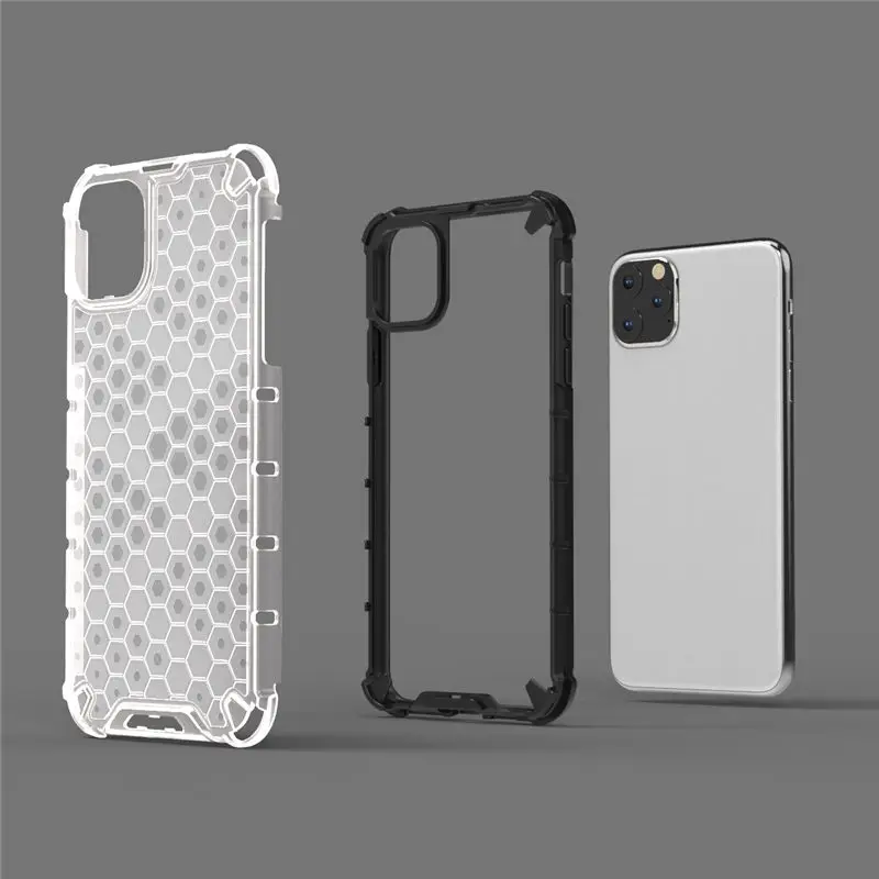 50 шт./партия Гибридный ТПУ+ PC сотовый узор задняя крышка для телефона iPhone 11 Pro Max XR XS Max X 7 8 6 6S Plus ударопрочный чехол