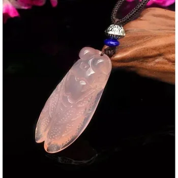 

Pink hibiscus natural agate know jade myelin pendant academic jade one ming amazing men's and women's necklace pendants