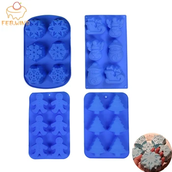 

2020 Christmas Tree/Snowman/Santa Claus/Reindeer/Springerle Christmas Silicone Molds For Fondant Chocolate Candy Baking 137