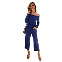 Women Solid Long Sleeve Leisure Rompers Cold Shoulder Back Hollow Out Wide Leg Loose Jumpsuit Monos Cortos De Mujer Ez* Women Solid Long Sleeve Leisure Rompers Cold Shoulder Back Hollow Out Wide Leg Loose Jumpsuit Monos Cortos De Mujer Ez*