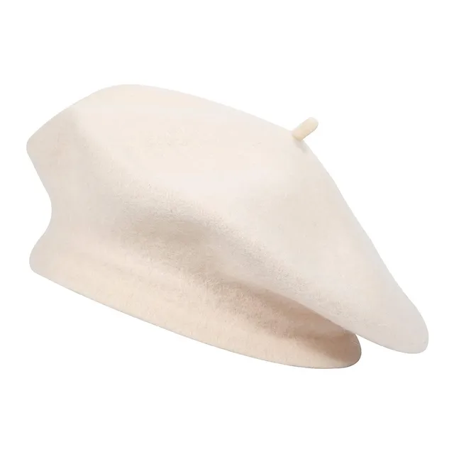 Wool French Beret Hat Solid Color Beret 