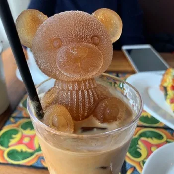 

Bear Shape Ice Silicone Mold Animal Coffee Milk Teas Ice Cubes Mould DIY Hockey Ice Cubes Maker Kitchen Bar HKS99