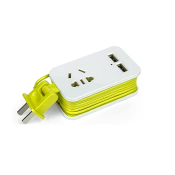 

US Plug 1.5M Extension Cord Socket Outlet Portable Travel Power Strip Surge Protector 2 USB Smart Charger