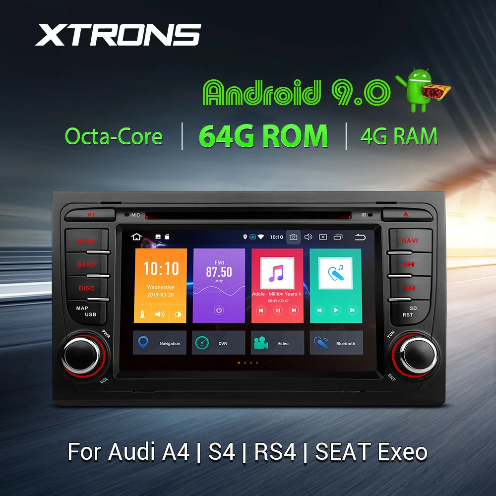 XTRONS 7 &quotAndroid 9 0 Octa Core 64G 4G Подходит для Audi A4 2000 2006 S4 RS4 сиденья Exeo Автомобильный DVD
