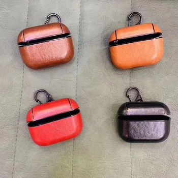 

50PCS Luxury Leather Case for Airpods Pro Charging Box Protect Cover Airpods 3 Hook Buckle earphone Case Accessories Fast DHL