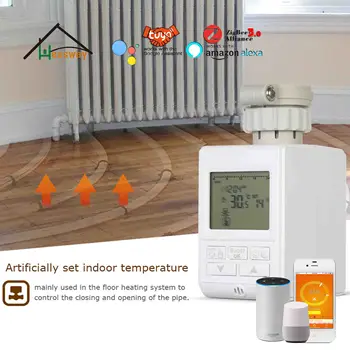 

TUYA gateway zigbee water valve radiator thermostat WIFI for floor heating Works with Alexa Google home