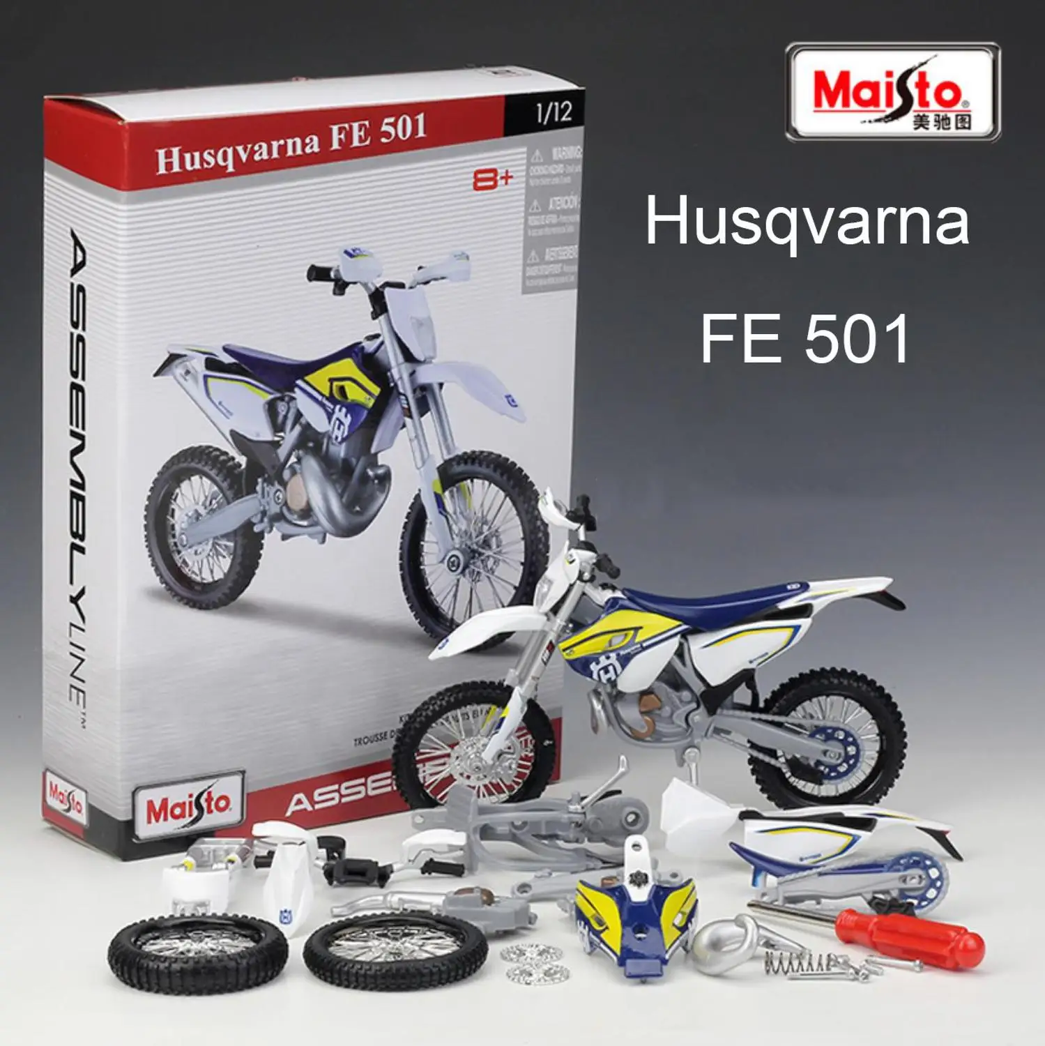 Maisto 1/12 1:12 Scale Husqvarna FE 501 Diecast Racing Motorcycle Assembly Display Collectible Models Children Boys Kid Toy | Игрушки и