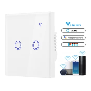 

Modern Wifi Light Switch Wall Installation Voice Control Compatible with Alexa Google Assistant ND998