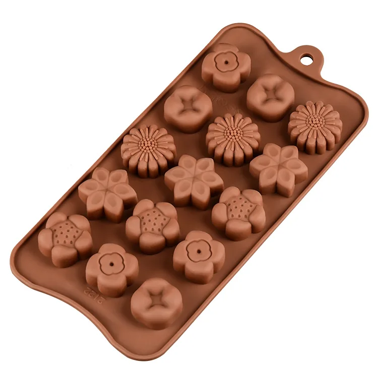 

15 holes Flowers Silicone Mold For Chocolate Baking Fondant Cake Decorating Tools Multiple Patterns Kitchen Bakeware Accessories