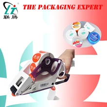 Manual Labeling Machine Hand Hold Round Bottle Adhesive Sticker Price Tag Labeller Flat Labeller Bar Code Label Free Shipping tanie tanio L-03 Hand held 32 cm Other