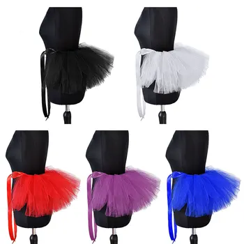 

Womens Adjustable Tie-on Tulle Bustle Costume Layered Ballet Dancing Tutu Skirt Tiered Underskirt Halloween Party Costume Skirts