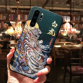 

for Samsung Galaxy S20 Ultra Note 10 Plus 5G 9 8 S10 S10e S9 S8 C9 Pro Case Embossed Drawing Dragon Anti-fall Soft Silicon Cover