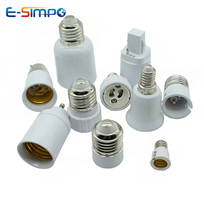 1pc Gu10 E12 E14 E26 E27 G24 Gx24q B22 Fireproof Led Lamp Holder Converter Socket Convert Light