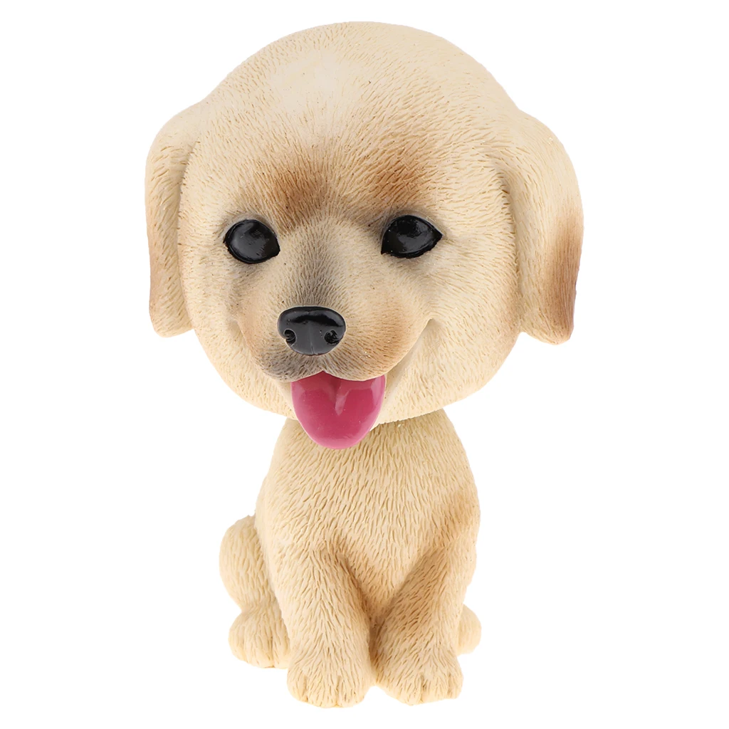 Resin Shaking Head Puppy Doll Nodding Bobbing Dog Toy Car Interior Decor - Labrador