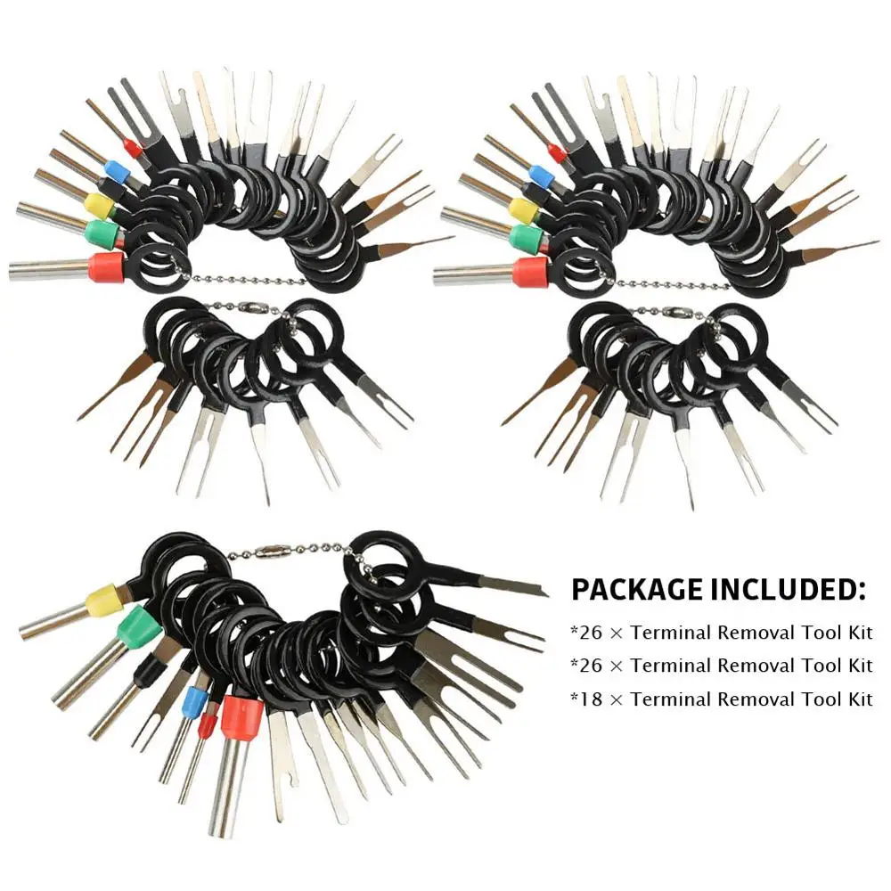 

70pcs Automotive Plug Wire Terminal Remove Tool Set Key Pin Car Electrical Wire Crimp Connector Extractor Kit Accessories