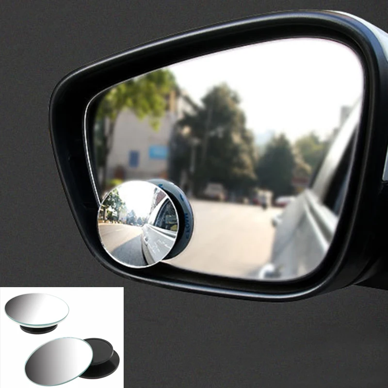 New 2pcs Auto Glass Hd Borderless Blind Spot Mirror 360 Degree