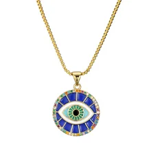 WOMEN VINTAGE EVIL EYE CUBIC ZIRCONIA NECKLACE BOHO EVIL EYE CZ NECKLACE ETHINIC CZ EVIL EYE JEWELLERY