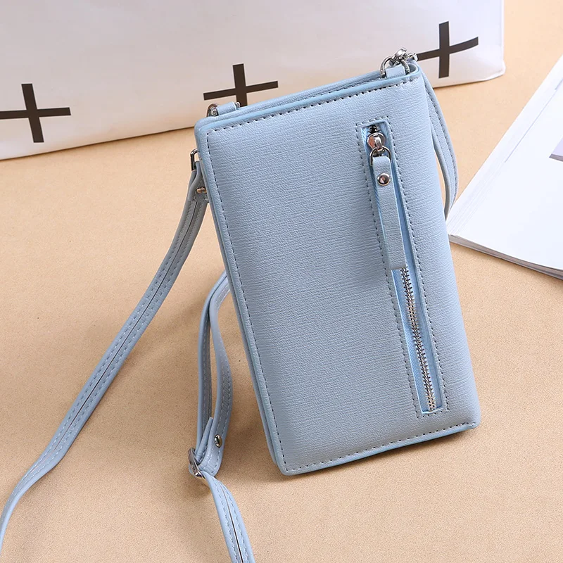 New Women Casual Wallet Brand Cell Phone Wallet Big Card Holders Wallet Handbag Purse Clutch Messenger Shoulder Straps Bag