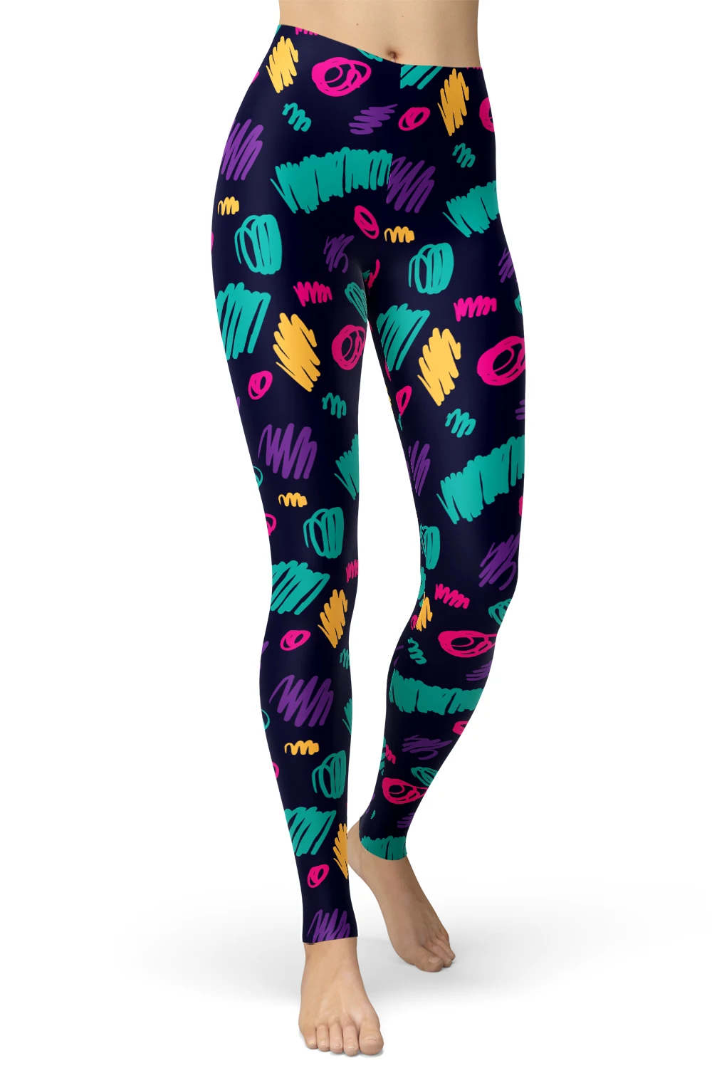 printing leggings 70s 80s стильные винтажные леггинсы с неоновым принтом для женщин и девочек, различные дизайны, графическая Рождественская вечеринка размера плюс, обтягивающие брюки - Цвет: printing leggings