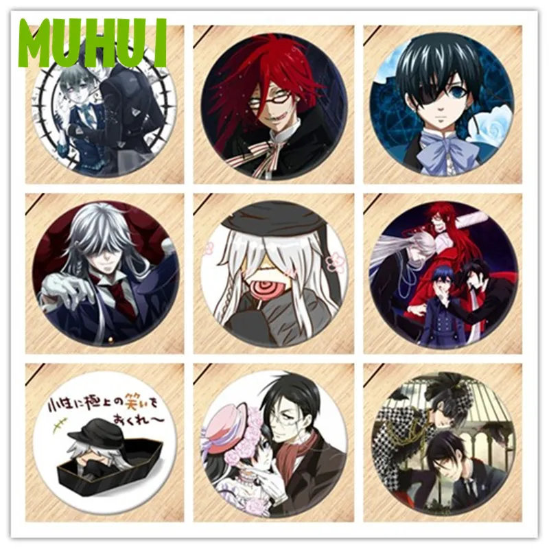 

Free Shipping Anime Black Butler Brooch Pin Cosplay Badge Accessories For Clothes Backpack Decoration Children's gift B003