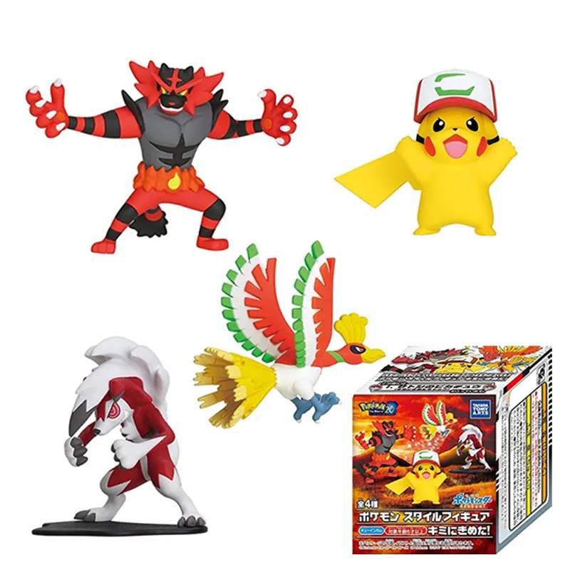 Оригинальные экшн-фигурки TAKARA TOMY Pokemon фигурки Пикачу мусоросжигатель Lycanroc Ho-Oh