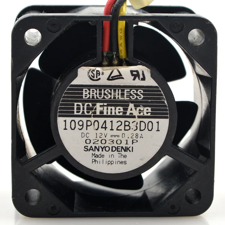 Для Sanyo 12v 0.28a109p0412b3d014028 4 см 3-жильный Сервер вентилятор охлаждения