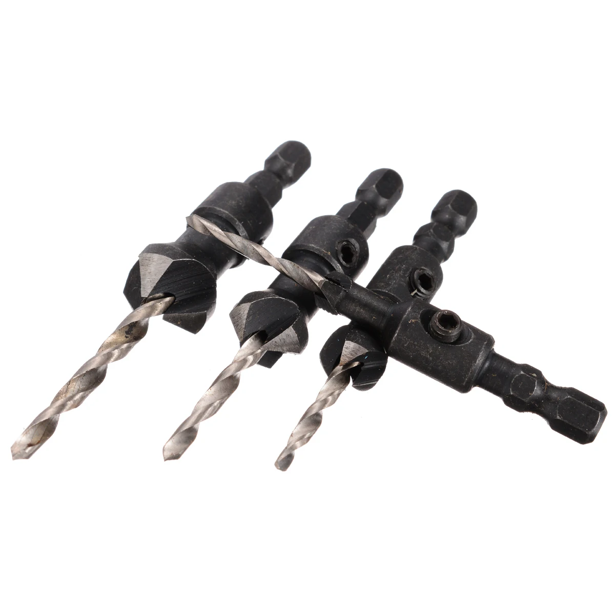 4pcs/set 3/3.5/4/4.5 mm HHS Countersink Drill Bit Woodworking Hole Drill With Hex Spanner Wood Carpentry Power Tools