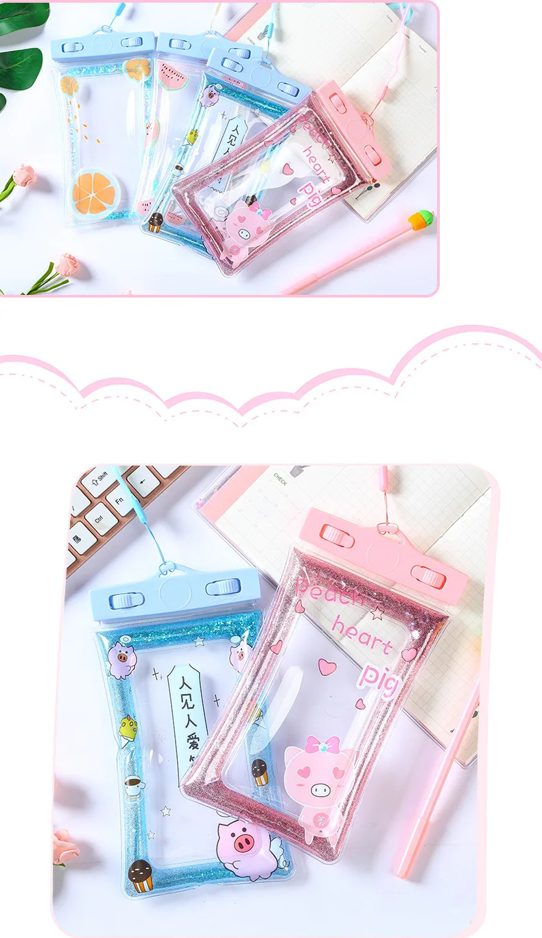 New Style Quicksand Air Bag Waterproof Cellphone Bag Swimming Universal Case Halter Diving Cover Touch Screen Hand-Tight Protect