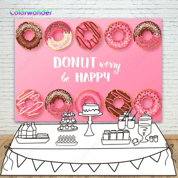 

Donut Backdrop Donut Birthday Party Event Cake Table Photography Background Sweet Girl Donut Grow Up Decorations and Supplies