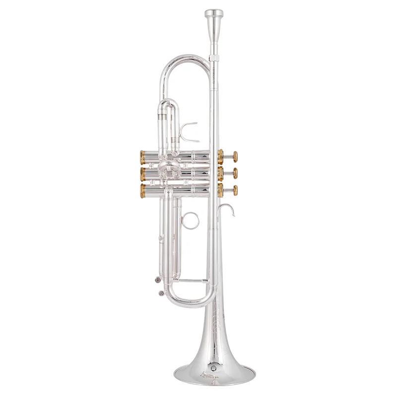Stradivarius Bb trompet LR180GS-72 g&uuml;m&uuml;ş kaplama m&uuml;zik enstr&uuml;man yeni trompet ağızlık profesyonel sınıf