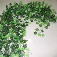 100pcs Leaf 1 piece 2.4M Home Decor Artificial Ivy Leaf Garland Plants Vine Fake Foliage Flowers Creeper Green Ivy Wreath 6