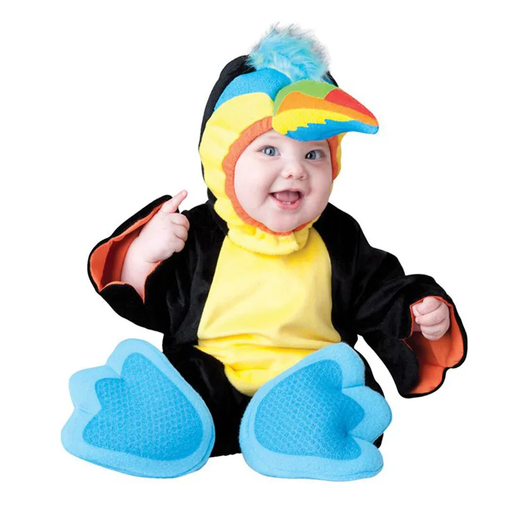 Одежда для малышей на Хеллоуин высококачественные милые вечерние костюмы с динозавром для мальчиков и девочек детский комплект одежды для костюмированной вечеринки - Цвет: parrot